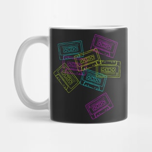 Neon Cassette Tapes Mug